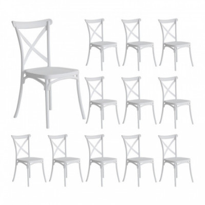 Pack 12 Sillas para Catering Apilables Caroline 45x40x87.5cm 7house Sillas y Sillones de Exterior 1