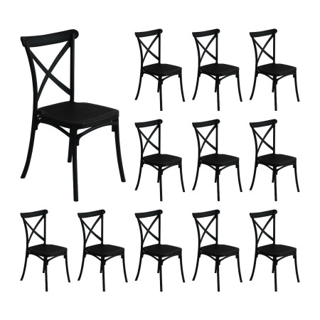 Pack 12 Sillas para Catering Apilables Caroline 45x40x87.5cm 7house Sillas de Jardín 1