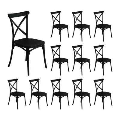 12er-Set stapelbarer Catering-Stühle „Caroline“ 45x40x87.5cm 7house