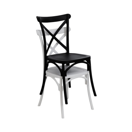 Pack 12 Sillas para Catering Apilables Caroline 45x40x87.5cm 7house Sillas de Jardín 14