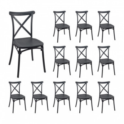 Pack 12 Sillas para Catering Apilables Charlotte 50x44x87.5cm 7house Sillas y Sillones de Exterior 8