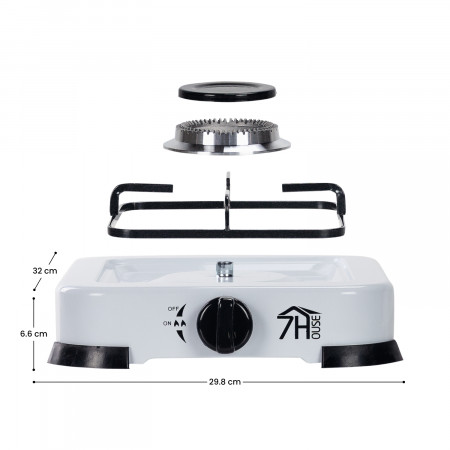 Hornillo de Gas Portátil 1 Fogón 1700W Ignis 7house Electrodomésticos 6
