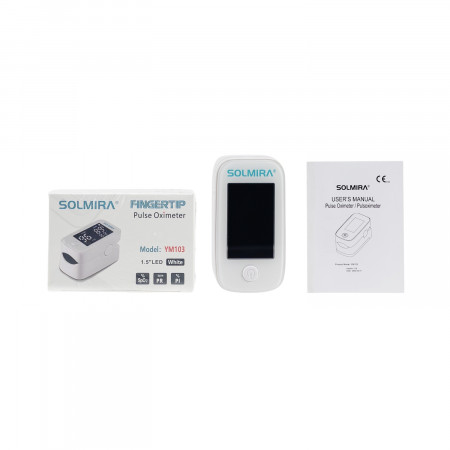 Oxímetro de Pulso de Dedo Blanco 3x3x6cm Solmira Salud 1