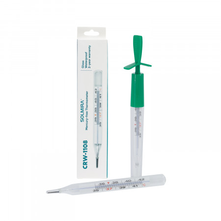 Termómetro de Vidrio sin Mercurio Blanco 2x12.5cm Solmira Salud 1