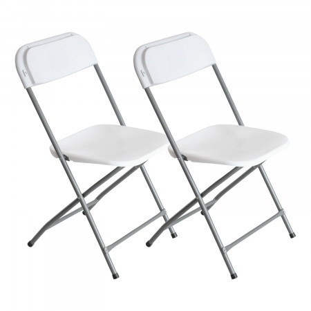 Pack 2 Sillas Plegables de Resina Garden 45x44.5x79cm 7house Sillas Comedor Pata Blanca 1