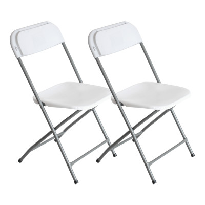 Pack 2 Sillas Plegables de Resina Garden 45x44.5x79cm 7house Sillas Comedor Pata Blanca 1