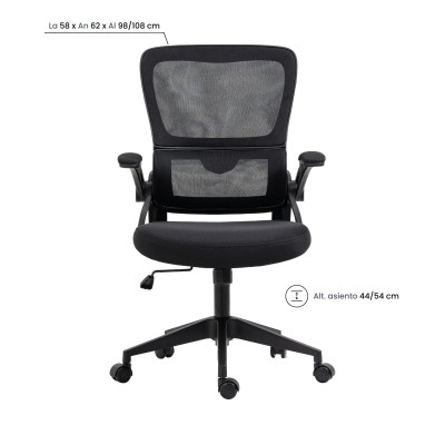 Silla de Escritorio con Ruedas ErgoFlex 108x62x58cm 7house Sillas Con Ruedas para Escritorio 5