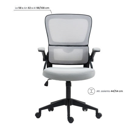 Silla de Escritorio con Ruedas ErgoFlex 108x62x58cm 7house Sillas de Escritorio 11