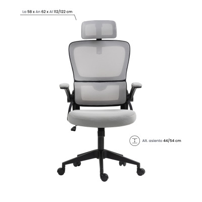 Sedia da scrivania con rotelle ErgoFlex Pro 122x62x58 cm 7house