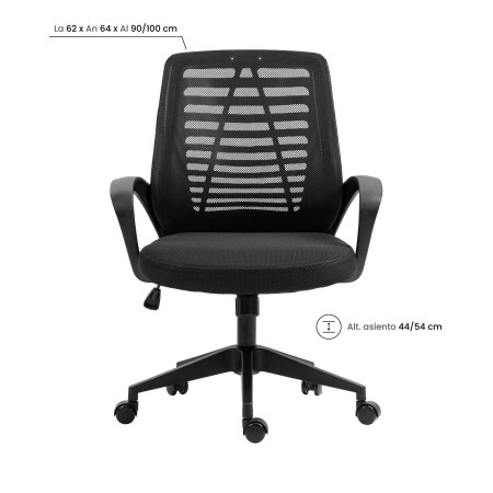 Silla de Escritorio con Ruedas TaskMaster 100x64x62cm 7house Sillas Con Ruedas para Escritorio 5
