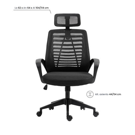 Silla de Escritorio con Ruedas TaskMaster Pro 114x64x62cm 7house Sillas Con Ruedas para Escritorio 5