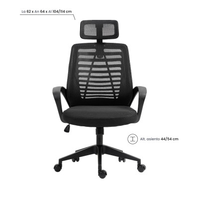 Bürostuhl mit Rollen „TaskMaster Pro“, 114 × 64 × 62 cm 7house