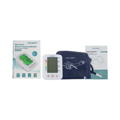 Digitales Oberarm-Blutdruckmessgerät für 2 Benutzer, 90 Messungen, weiß, 10 × 6 × 12 cm, Solmira