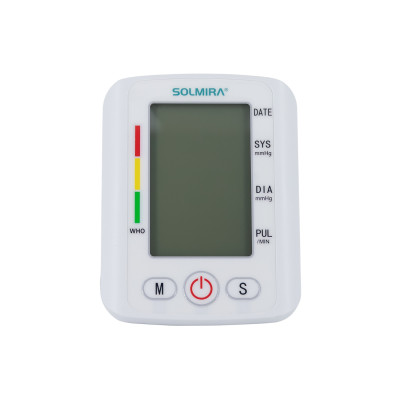 Digitales Oberarm-Blutdruckmessgerät für 2 Benutzer, 90 Messungen, weiß, 10 × 6 × 12 cm, Solmira