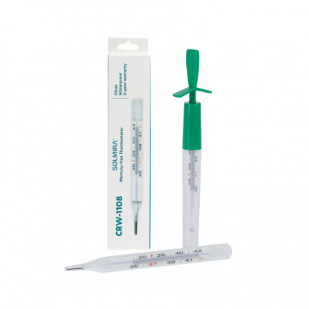 Termómetro de Vidrio sin Mercurio Blanco 2x12.5cm Solmira Salud 1