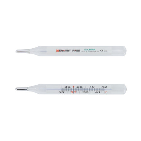 Termómetro de Vidrio sin Mercurio Blanco 2x12.5cm Solmira Salud 4