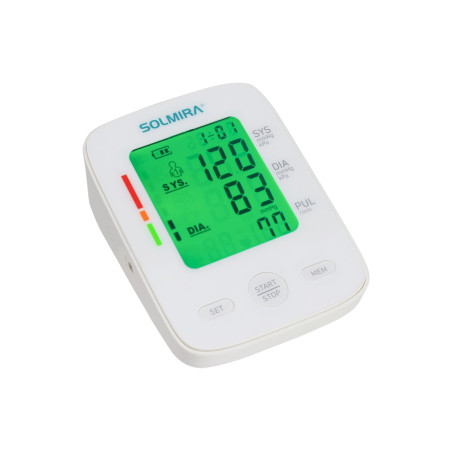Misuratore di pressione digitale da braccio per 2 utenti, 99 misurazioni, bianco, 10x6x13 cm, Solmira