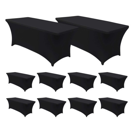 MegaPack 10 Fundas para Mesas Plegables Rectangulares Catering 180x74cm 7house Fundas para Muebles de Jardín 1