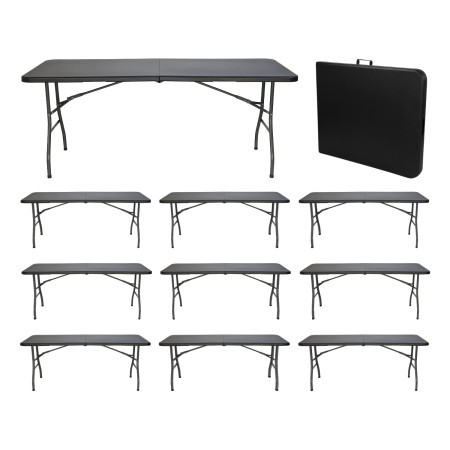 MegaPack 10 Mesas Plegables Rectangulares para Catering 180x74cm Thinia Home Mesas Plegables 1