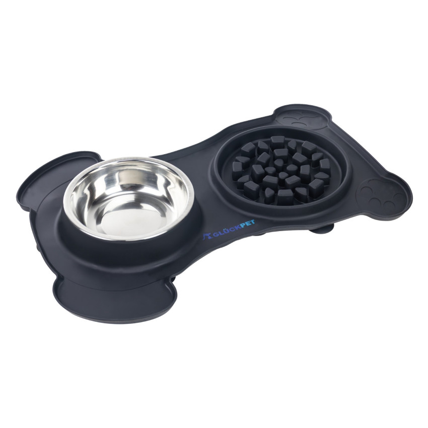 Comedero Lento con Bebedero para Perros 730ml Glückpet Comederos para Perros y Gatos 1