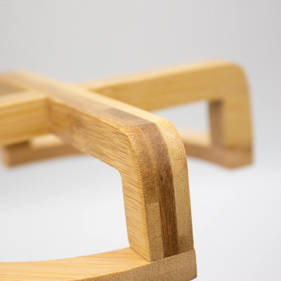 Comedero de Cerámica para Gatos con Base de Bambú 400ml Glückpet Comederos para Perros y Gatos 5