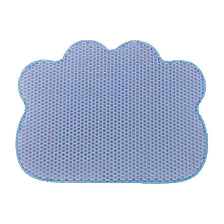 Alfombra para Arenero de Gatos Doble Capa Antideslizante Impermeable Forma de Nube 65x40cm Glückpet Alfombras para Areneros de G