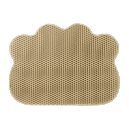 Alfombra para Arenero de Gatos Doble Capa Antideslizante Impermeable Forma de Nube 65x40cm Glückpet Higiene para Mascotas 1