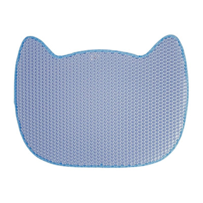 Alfombra para Arenero de Gatos Doble Capa Antideslizante Impermeable Forma de Gato 65x40cm Glückpet Higiene para Mascotas 1
