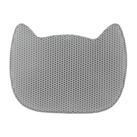 Alfombra para Arenero de Gatos Doble Capa Antideslizante Impermeable Forma de Gato 65x40cm Glückpet Higiene para Mascotas 1