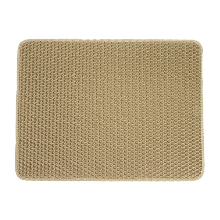 Alfombra para Arenero de Gatos Doble Capa Antideslizante Impermeable Forma Rectangular 65x40cm Glückpet Higiene para Mascotas 1