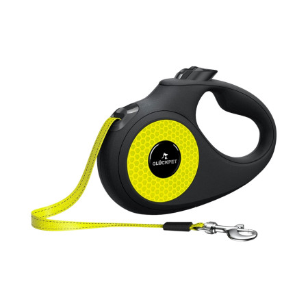 Correa para Perro Retráctil Extensible 5m con Botón de Bloqueo y Mango Ergonómico Talla M Glückpet Correas 1
