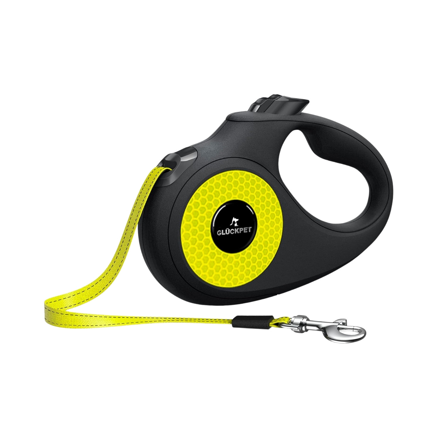 Correa para Perro Retráctil Extensible 5m con Botón de Bloqueo y Mango Ergonómico Talla M Glückpet