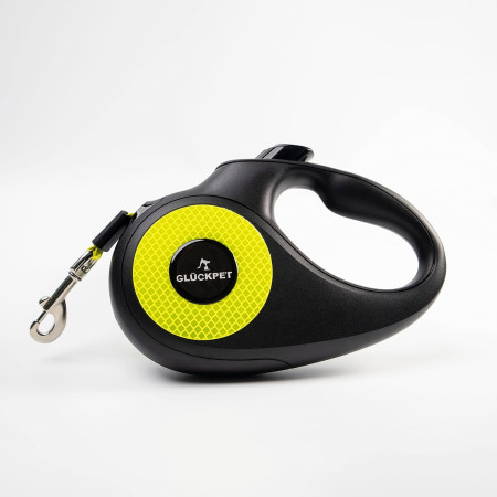 Correa para Perro Retráctil Extensible 5m con Botón de Bloqueo y Mango Ergonómico Talla M Glückpet Correas para Perros 2