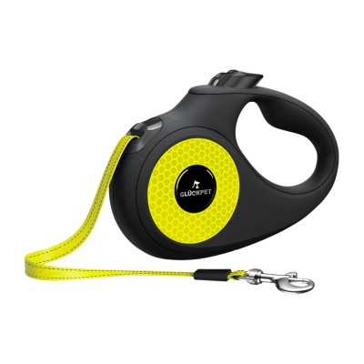 Correa para Perro Retráctil Extensible 5m con Botón de Bloqueo y Mango Ergonómico Talla L Glückpet Correas para Perros 1