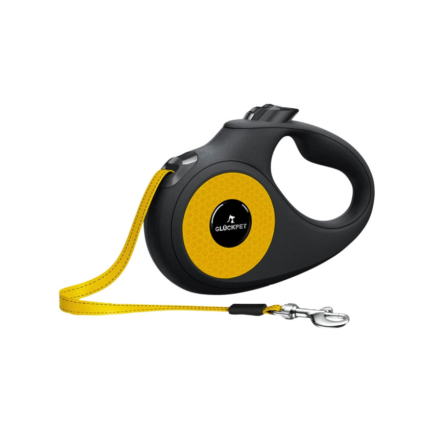 Correa para Perro Retráctil Extensible 5m con Botón de Bloqueo y Mango Ergonómico Talla S Glückpet Correas para Perros 1