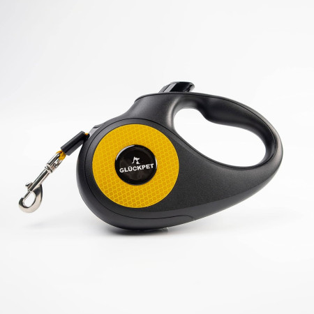Correa para Perro Retráctil Extensible 5m con Botón de Bloqueo y Mango Ergonómico Talla S Glückpet Correas para Perros 2