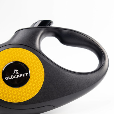 Correa para Perro Retráctil Extensible 5m con Botón de Bloqueo y Mango Ergonómico Talla S Glückpet Correas para Perros 3