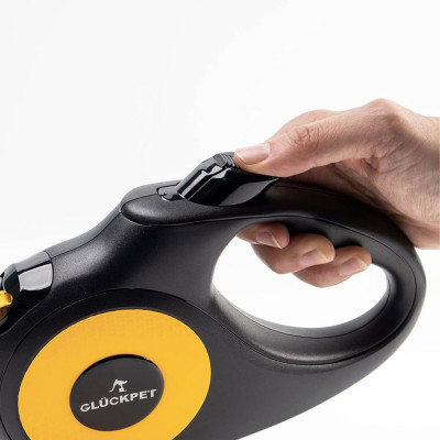 Correa para Perro Retráctil Extensible 5m con Botón de Bloqueo y Mango Ergonómico Talla S Glückpet Correas para Perros 4