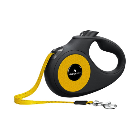 Correa para Perro Retráctil Extensible 5m con Botón de Bloqueo y Mango Ergonómico Talla M Glückpet Correas 1