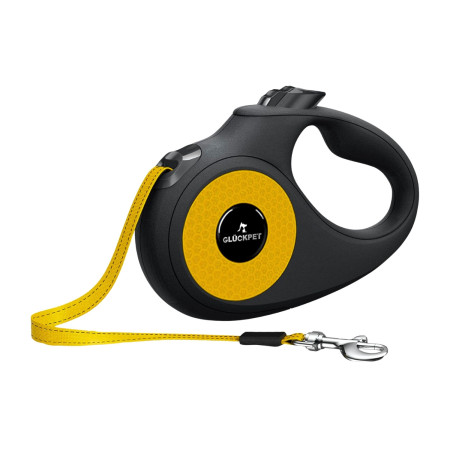 Correa para Perro Retráctil Extensible 5m con Botón de Bloqueo y Mango Ergonómico Talla L Glückpet Correas 1