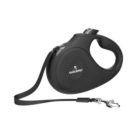 Correa para Perro Retráctil Extensible 5m con Botón de Bloqueo y Mango Ergonómico Talla M Glückpet Correas 1