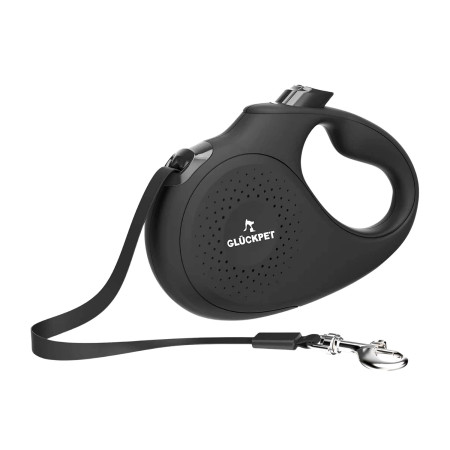 Correa para Perro Retráctil Extensible 5m con Botón de Bloqueo y Mango Ergonómico Talla L Glückpet Correas 1