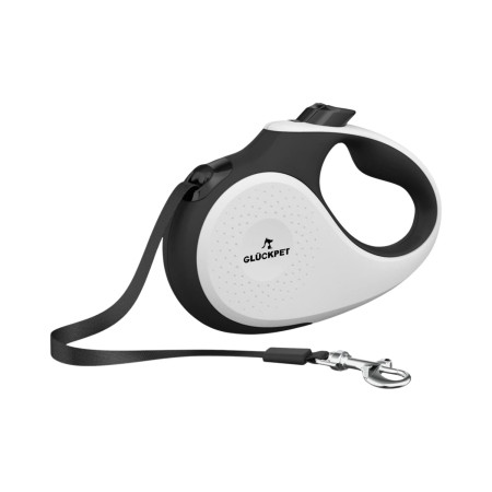 Correa para Perro Retráctil Extensible 5m con Botón de Bloqueo y Mango Ergonómico Talla M Glückpet Correas 1