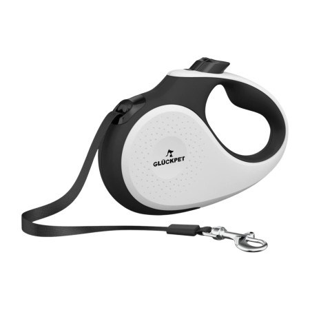 Correa para Perro Retráctil Extensible 5m con Botón de Bloqueo y Mango Ergonómico Talla L Glückpet Correas 1