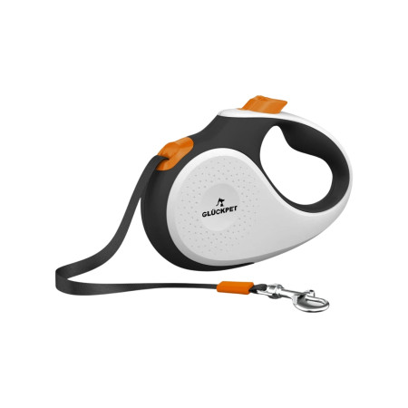 Correa para Perro Retráctil Extensible 5m con Botón de Bloqueo y Mango Ergonómico Talla S Glückpet Correas 1