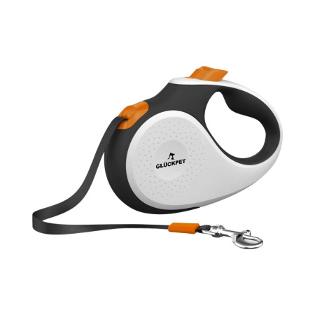 Correa para Perro Retráctil Extensible 5m con Botón de Bloqueo y Mango Ergonómico Talla M Glückpet Correas 1