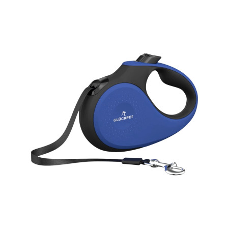 Correa para Perro Retráctil Extensible 5m con Botón de Bloqueo y Mango Ergonómico Talla S Glückpet Correas 1