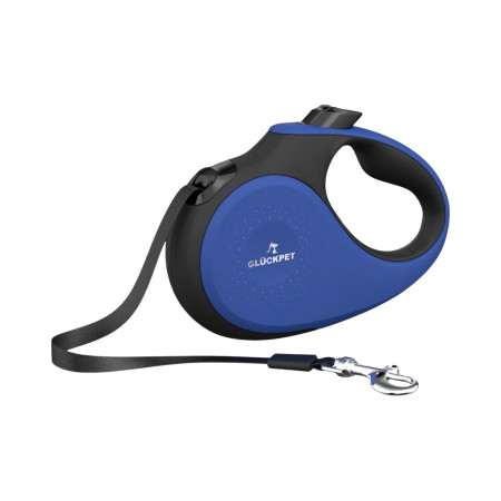 Correa para Perro Retráctil Extensible 5m con Botón de Bloqueo y Mango Ergonómico Talla M Glückpet Correas 1