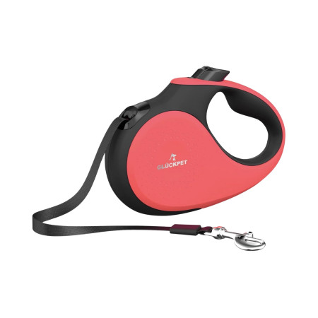 Correa para Perro Retráctil Extensible 5m con Botón de Bloqueo y Mango Ergonómico Talla M Glückpet Correas 1