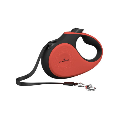 Correa para Perro Retráctil Extensible 5m con Botón de Bloqueo y Mango Ergonómico Talla S Glückpet Correas 1